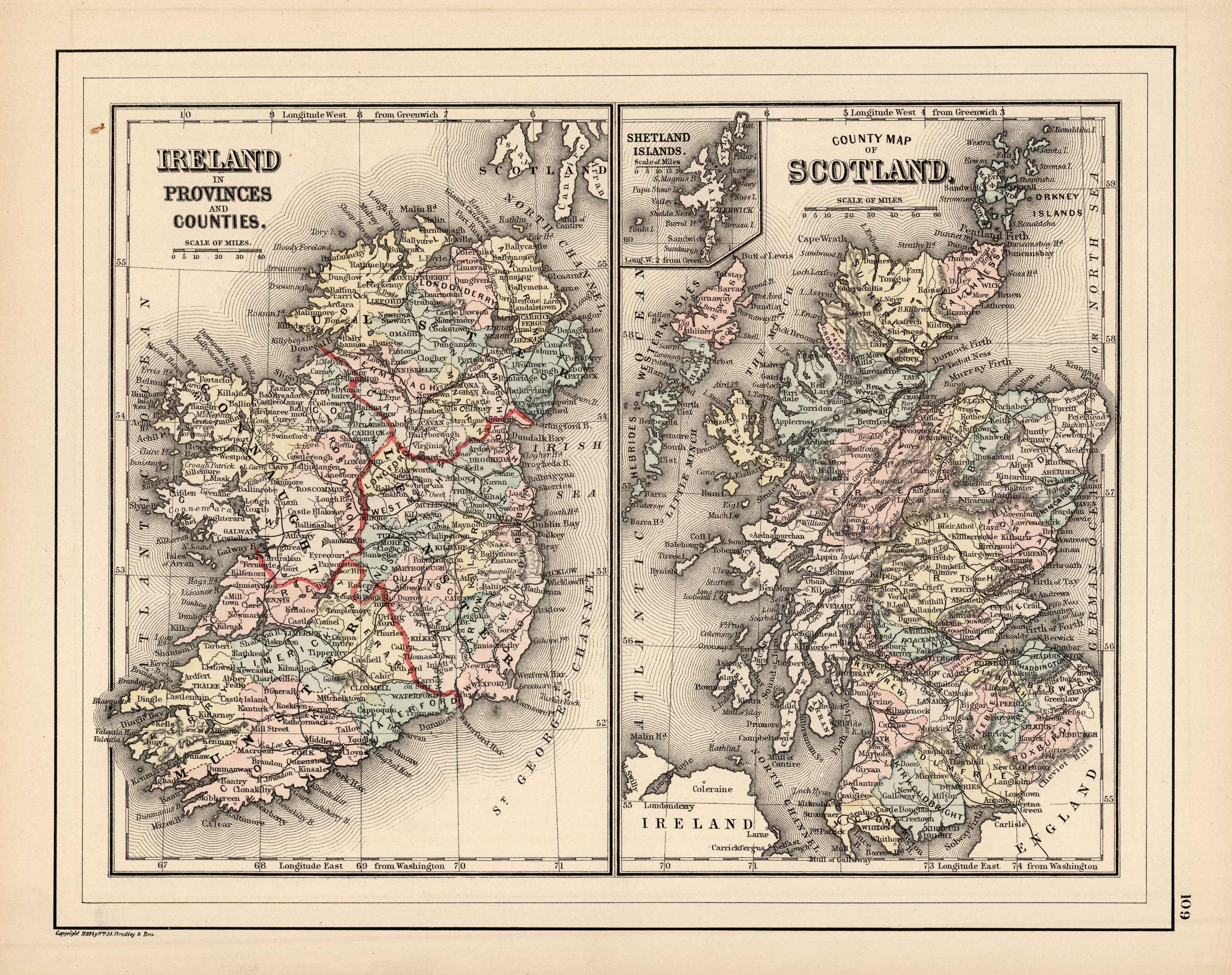 Ireland In Provinces And Counties County Map Of Scotland With Inset