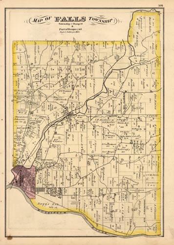 Map Of Falls Township Ohio Art Source International