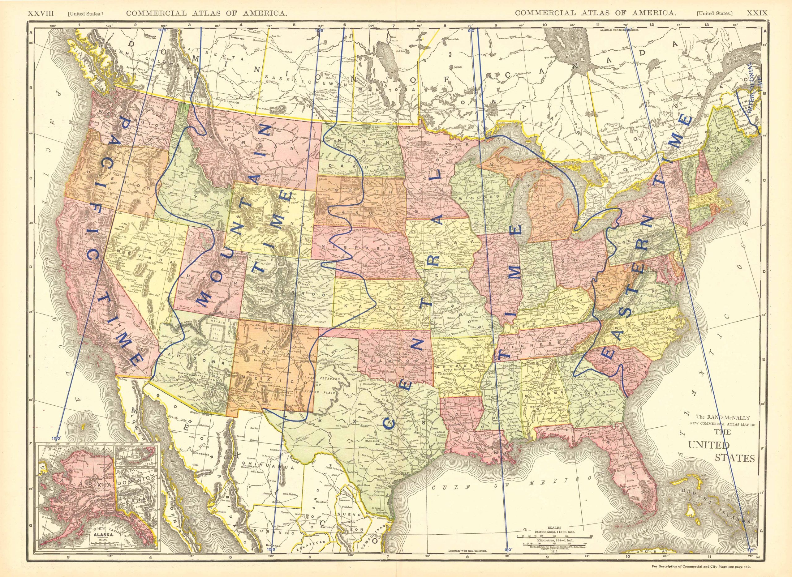 Mcnally S Map Of The United States Showing Time Zones Art Source