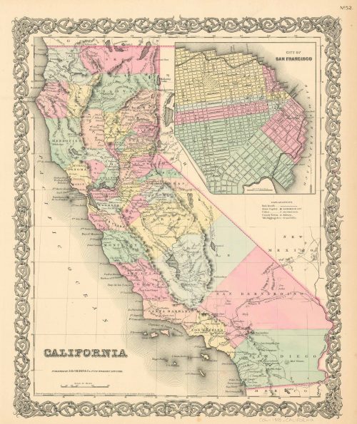 Vintage Antique California Maps