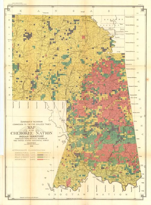 Department of the Interior Map of the Cherokee Nation Indian Territory ...