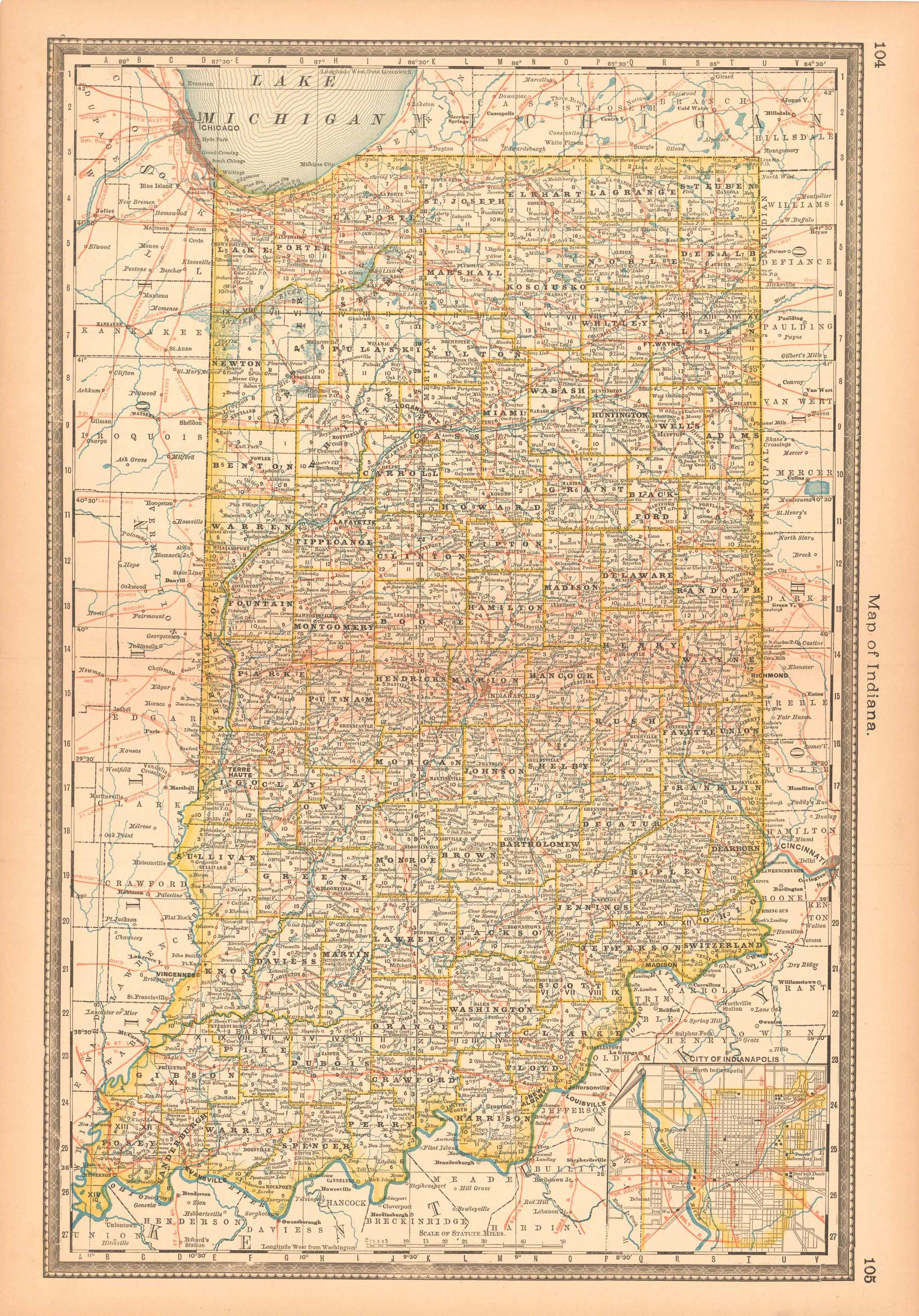 Map of Indiana - Art Source International