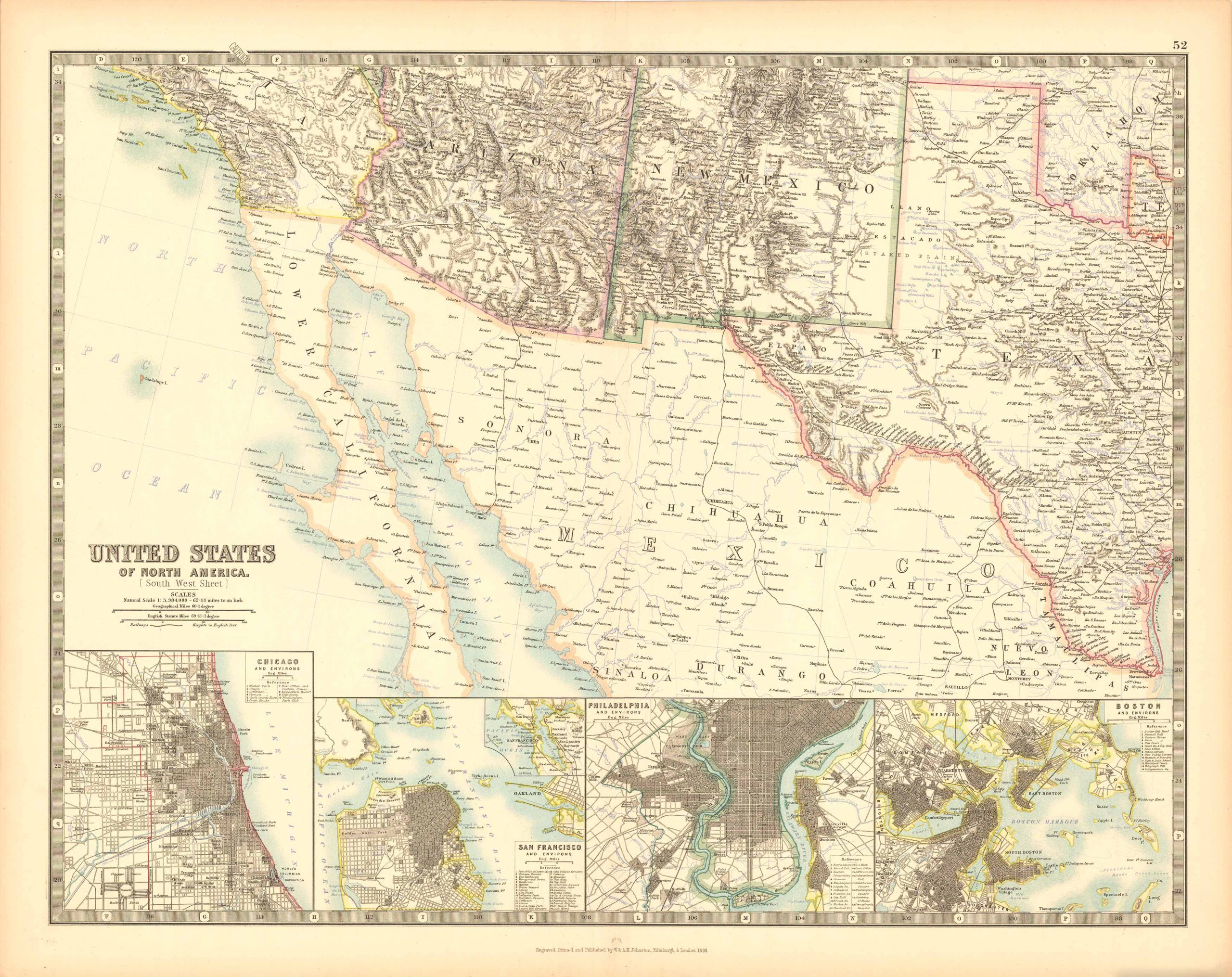 United States of North America (South West Sheet) - Art Source ...