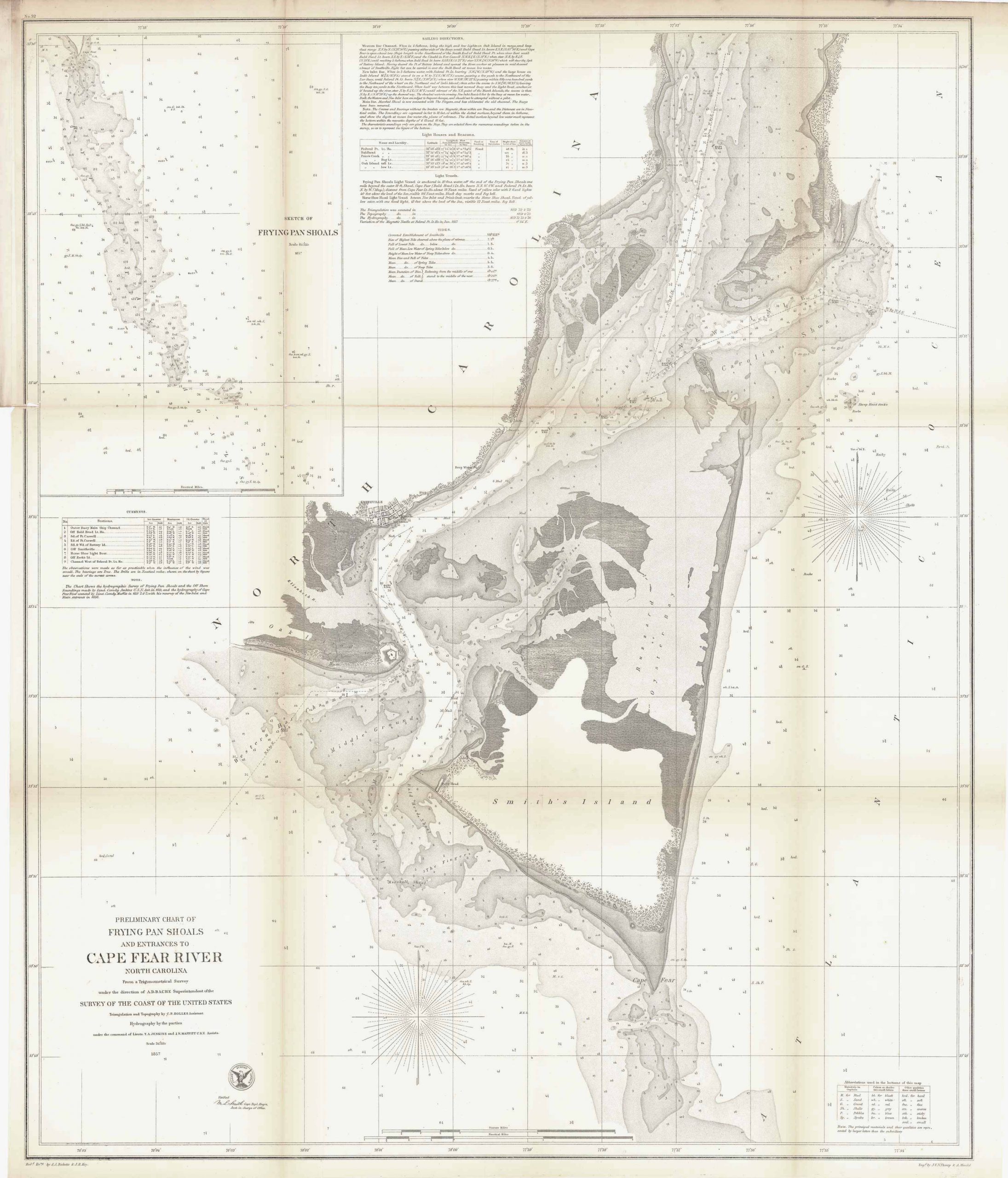 Preliminary Charts of Frying Pan Shoals and Entrances to Cape Fear