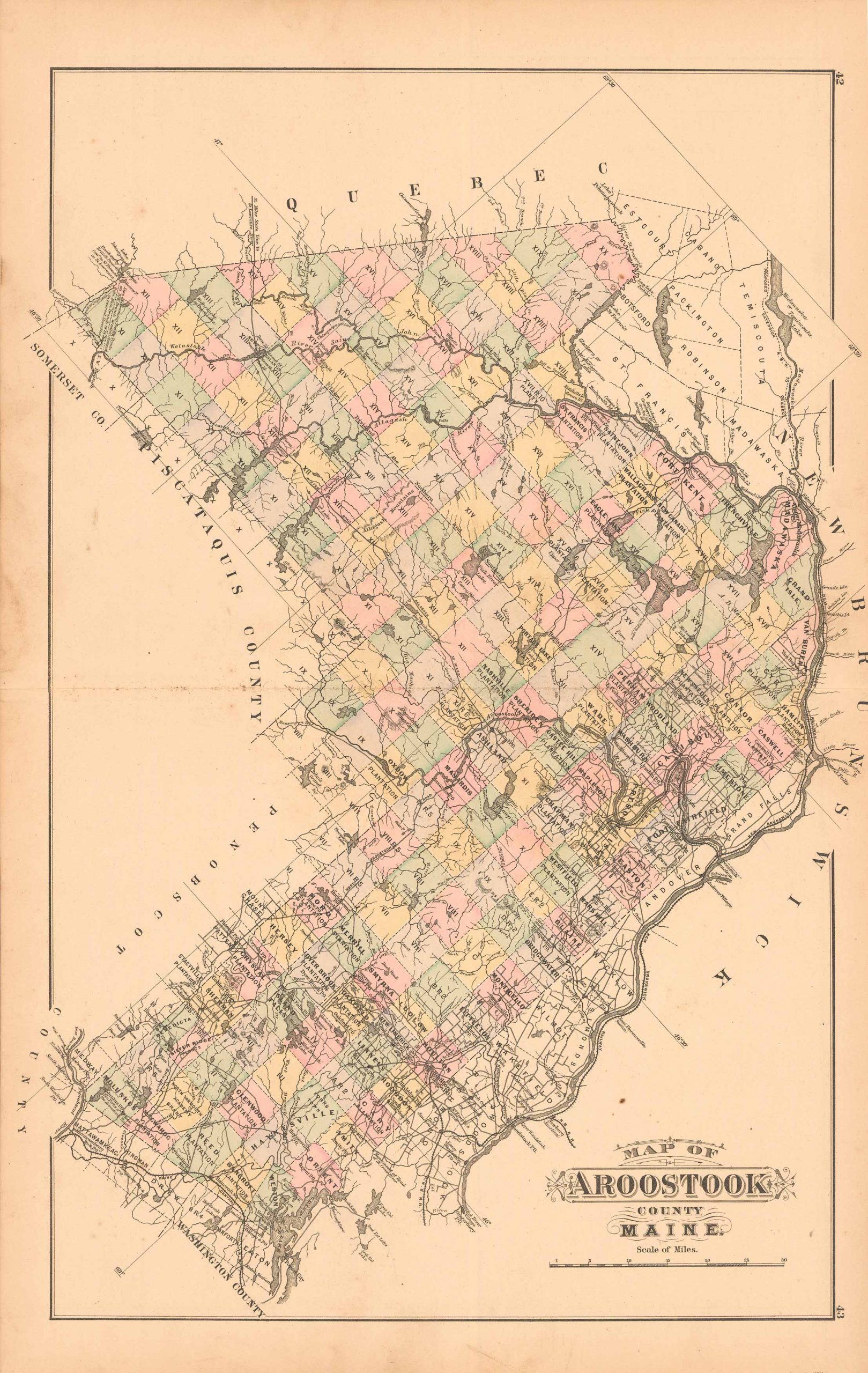 Colby's 1884 Map of Aroostook County, Maine Art Source International
