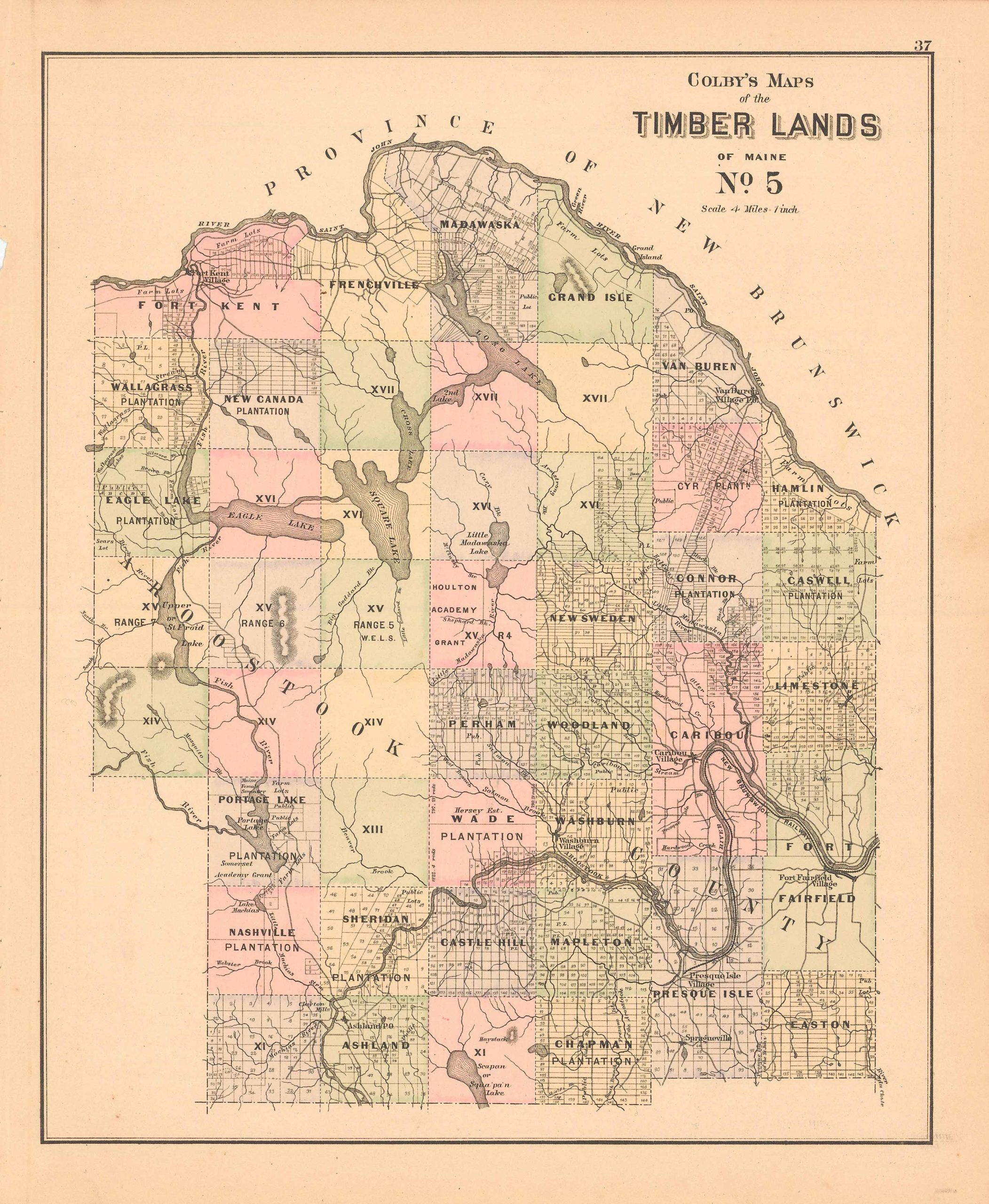 Colbys 1884 Maps Of The Timber Lands Of Maine No5 Art Source International 9178