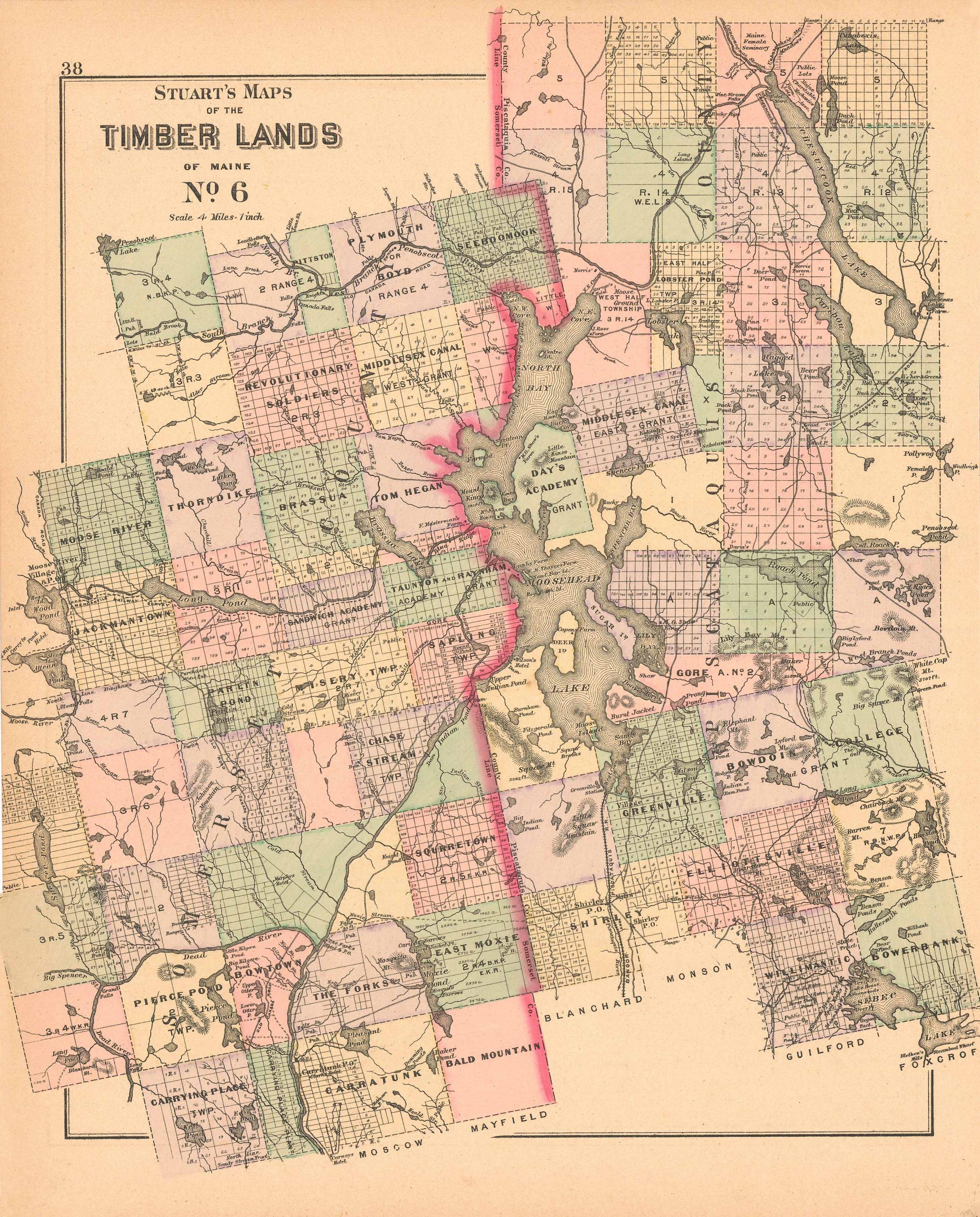 Stuarts Maps Of Timber Lands Of Maine No6 Art Source International 0226