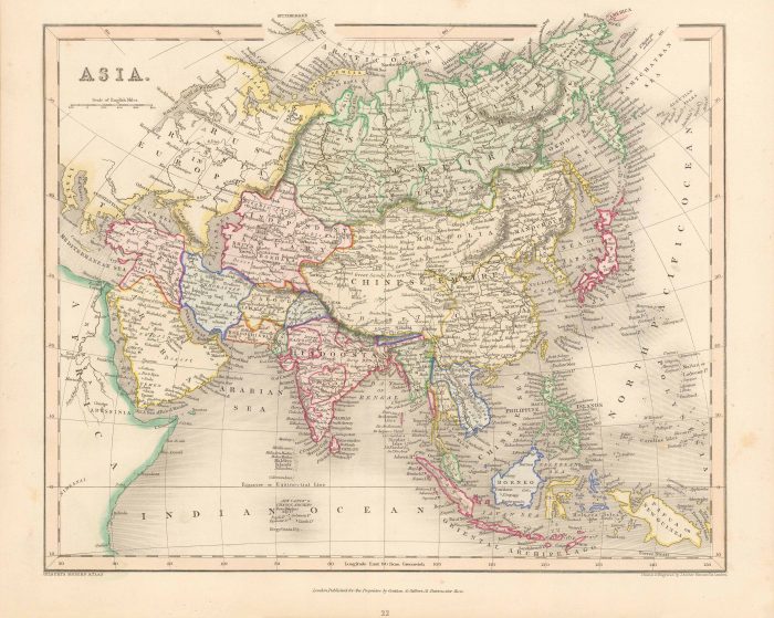 Gilbert's 1840 Map of Asia - Art Source International