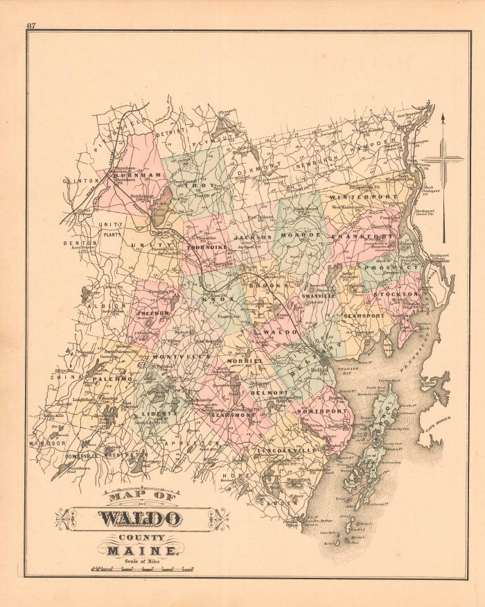 Colby's 1884 Map of Waldo County, Maine - Art Source International