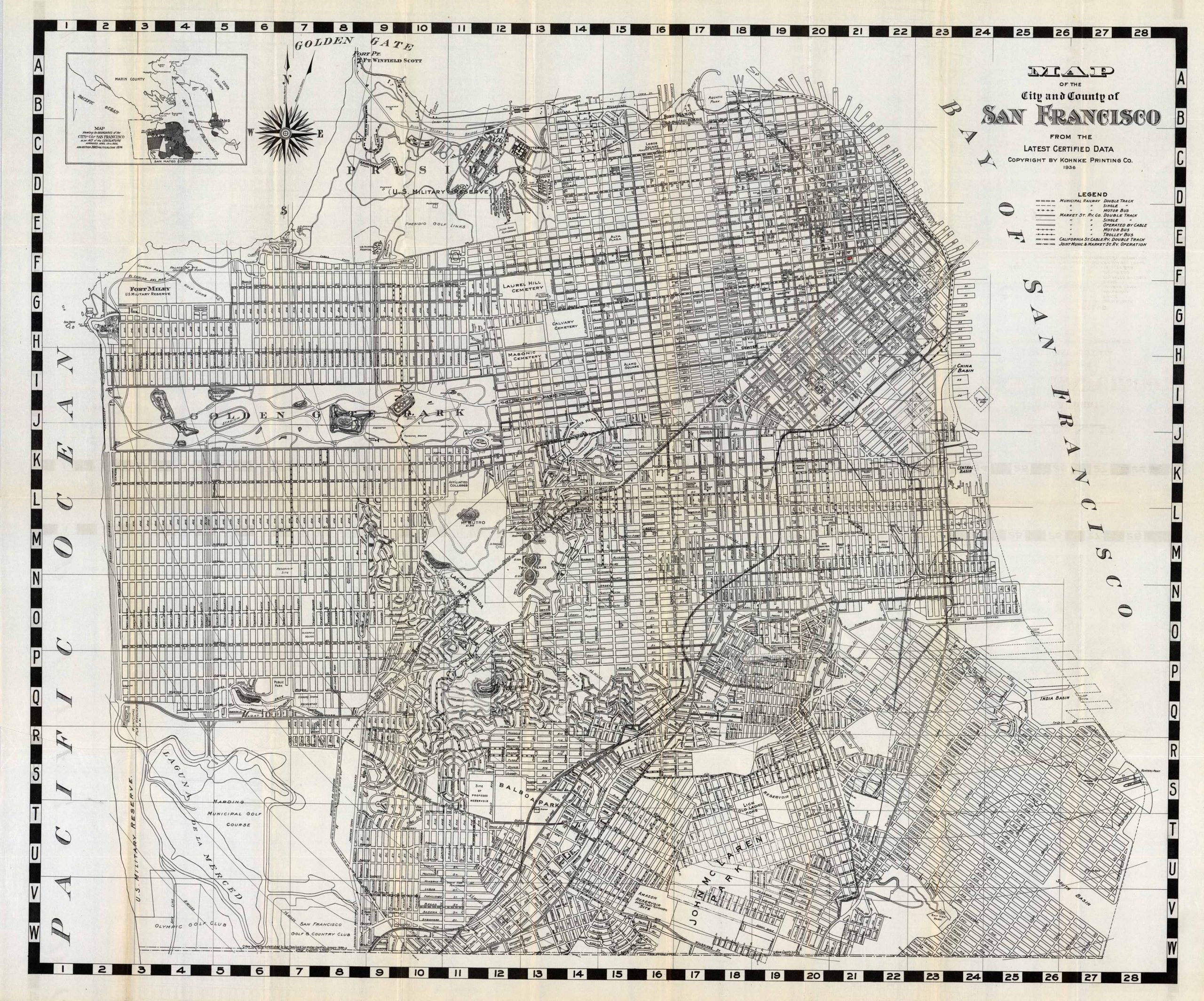 Map of the City and the County of San Francisco - Art Source International