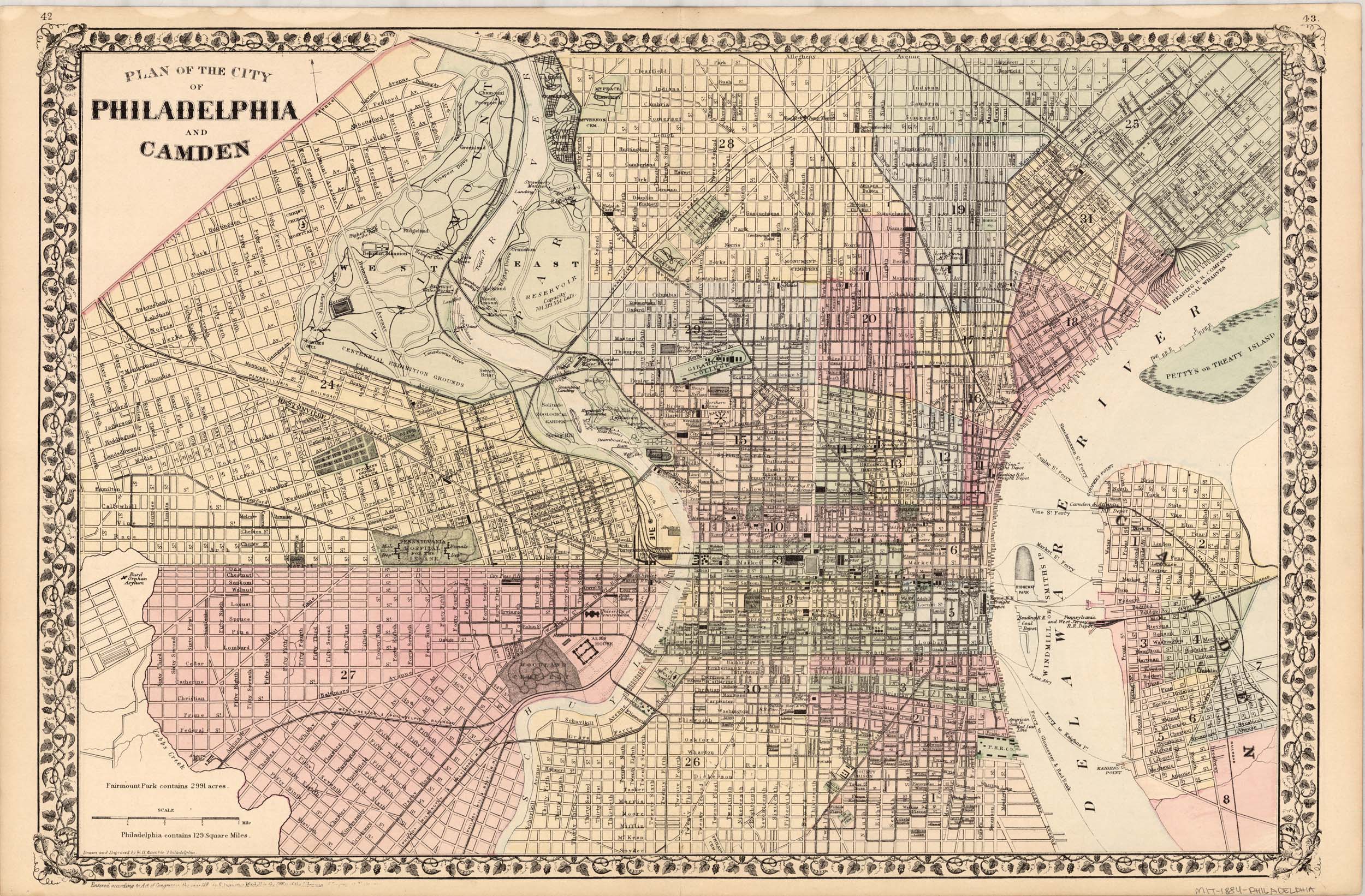 Plan of the City of Philadelphia and Camden Art Source International