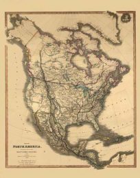 Old map of North America and Central America