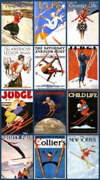 Vintage Magazine Covers Collage- Skiing