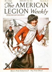 Vintage Skiing Magazine Cover - The American Legion Weekly