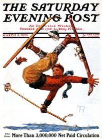 Vintage Skiing Magazine Cover - The Saturday Evening Post