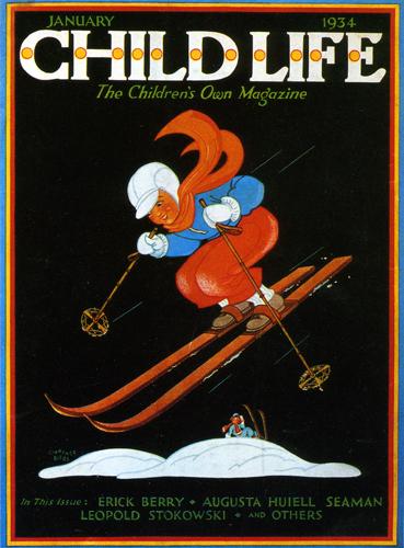 Vintage Skiing Magazine Cover - Child Life
