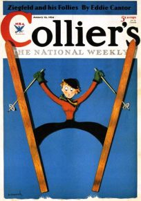 Vintage Skiing Magazine Cover - Collier's The National Weekly