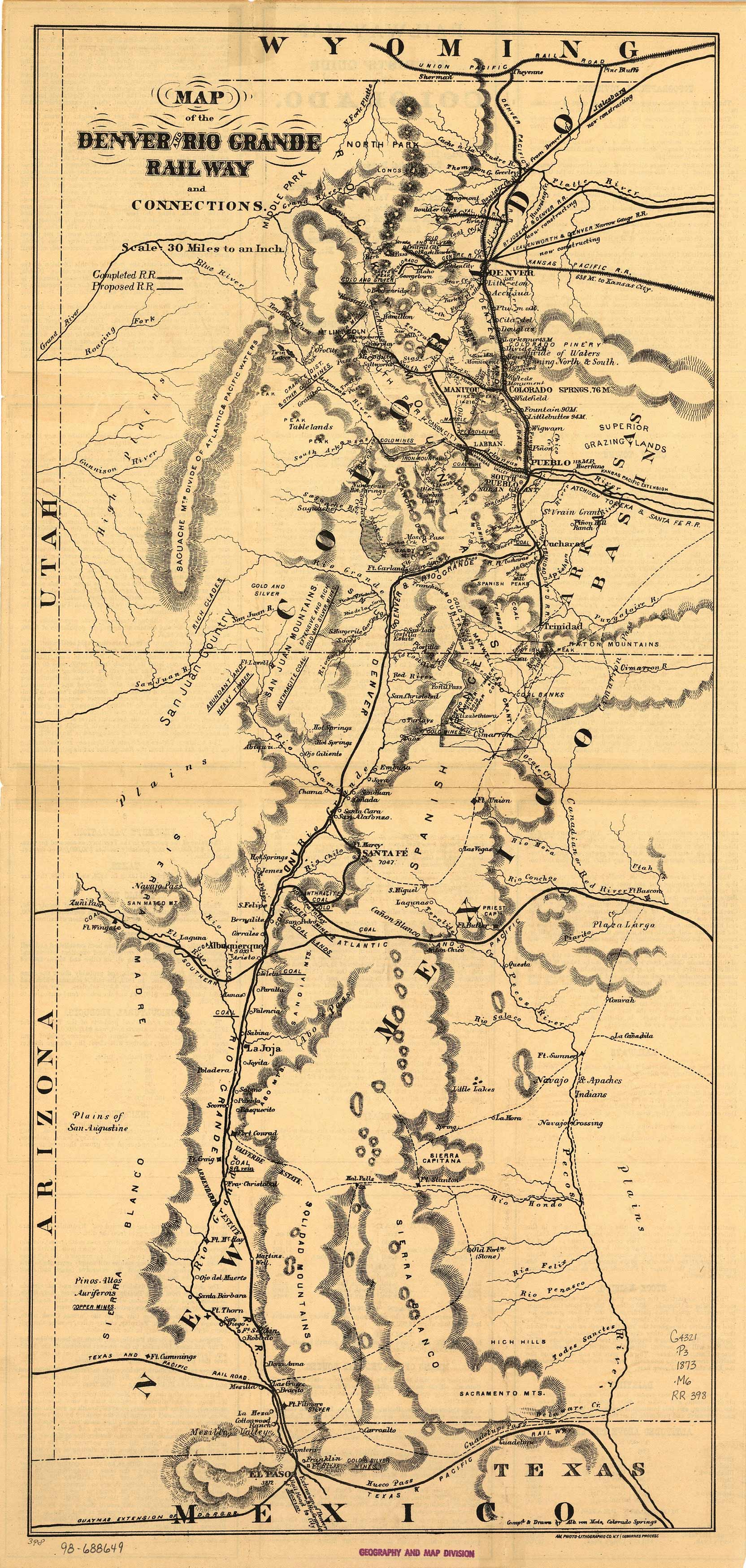 Map of the Denver and Rio Grande Railway and connections Map of the Denver and Rio Grande Railway and connections