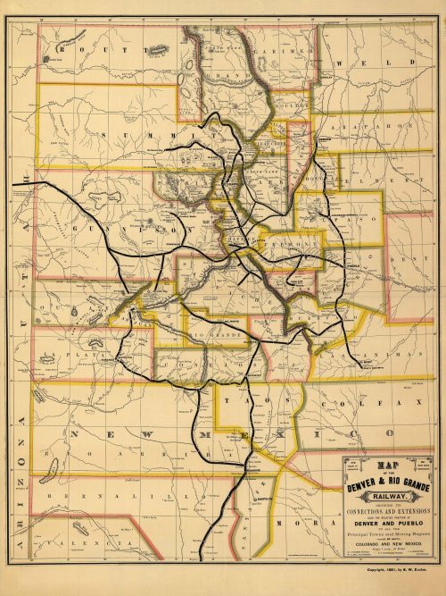 Map of the Denver & Rio Grande Railway 1881