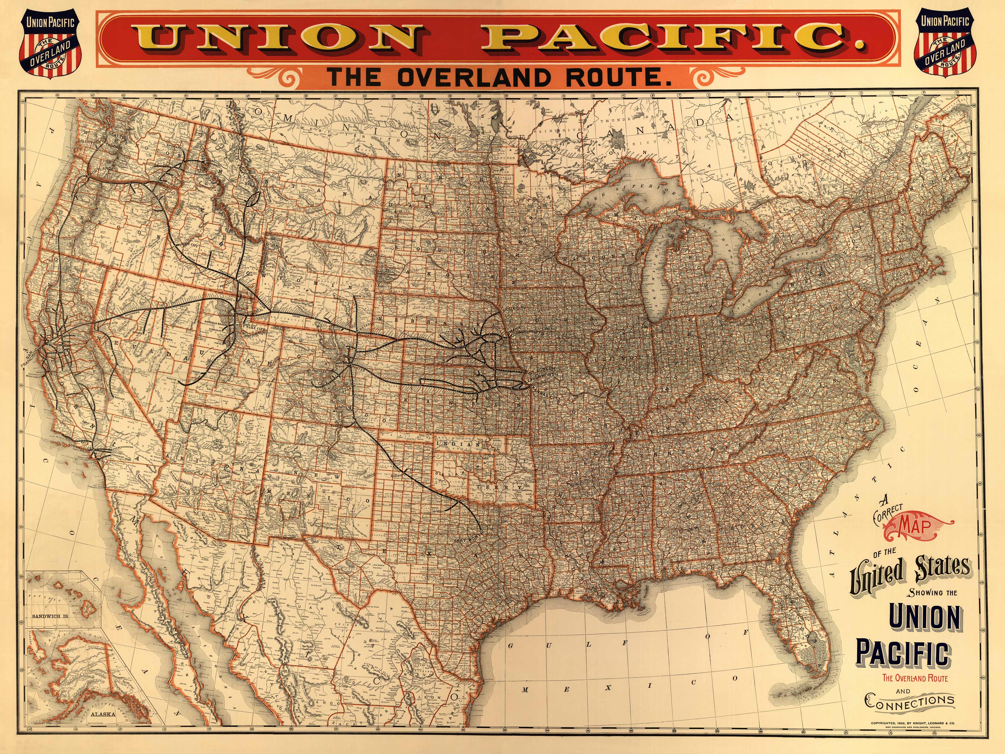 A correct map of the United States showing the Union Pacific A correct map of the United States showing the Union Pacific