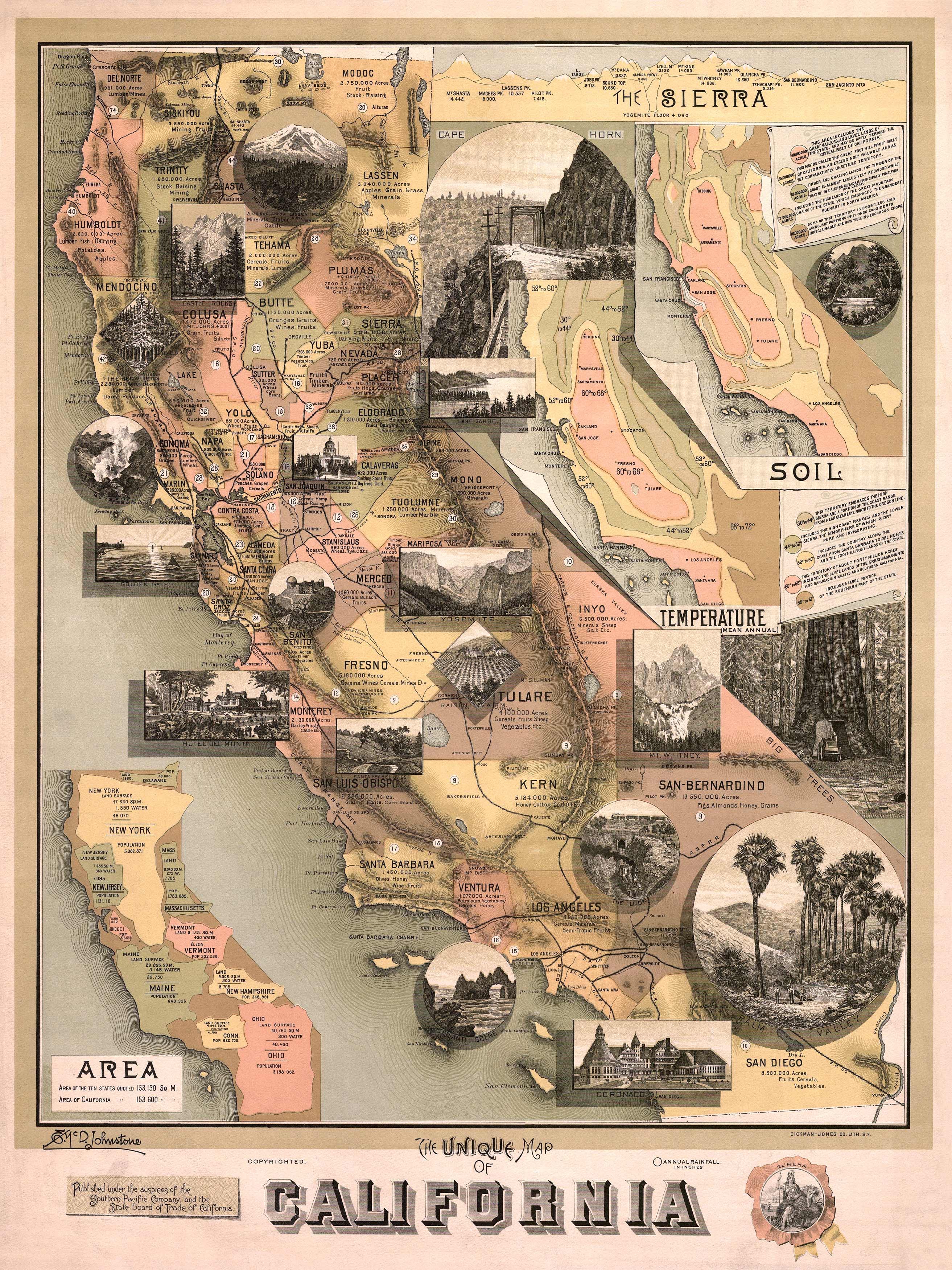 The Unique Map of California: 1888