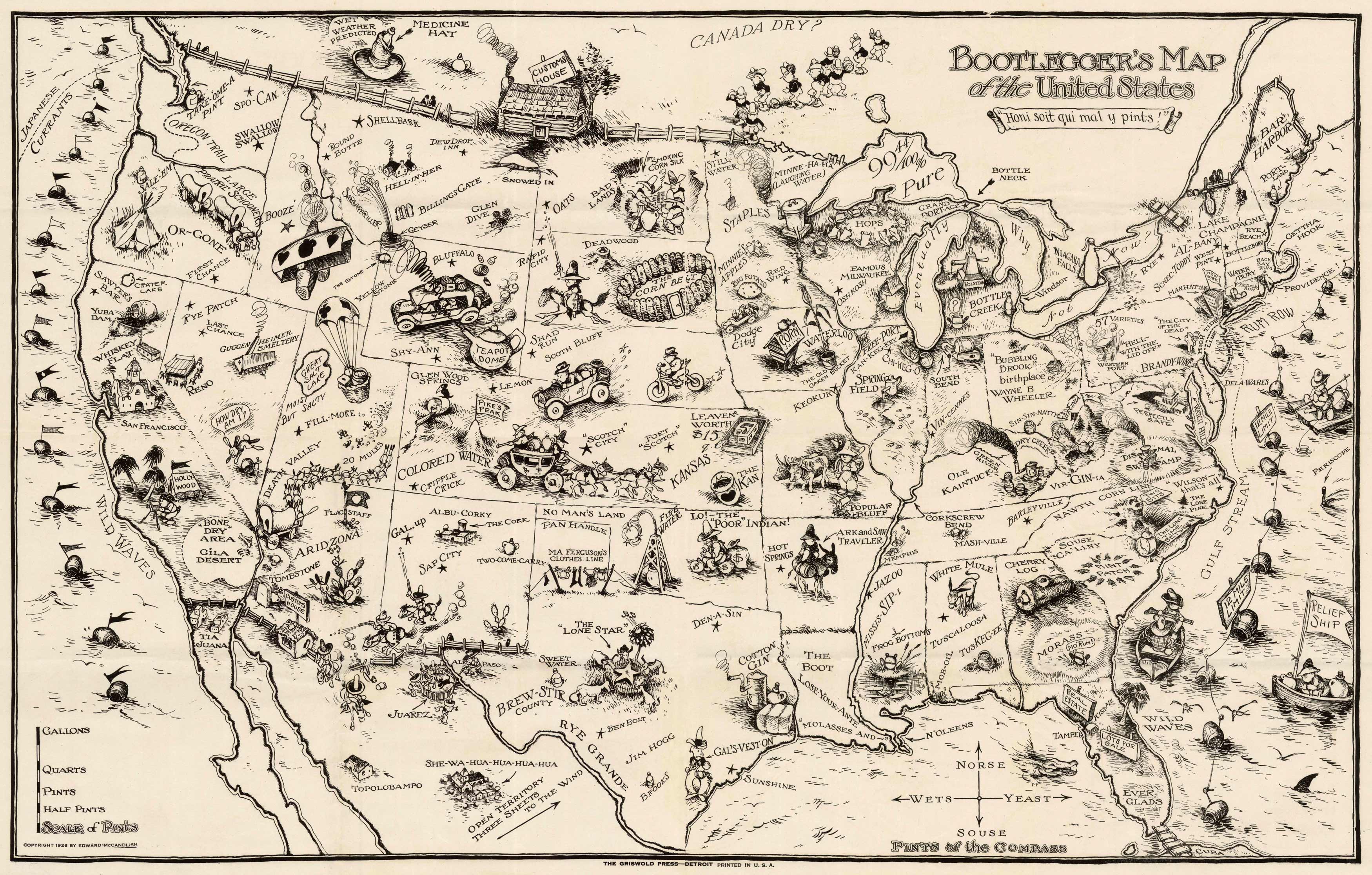 Bootlegger's Map of the United States
