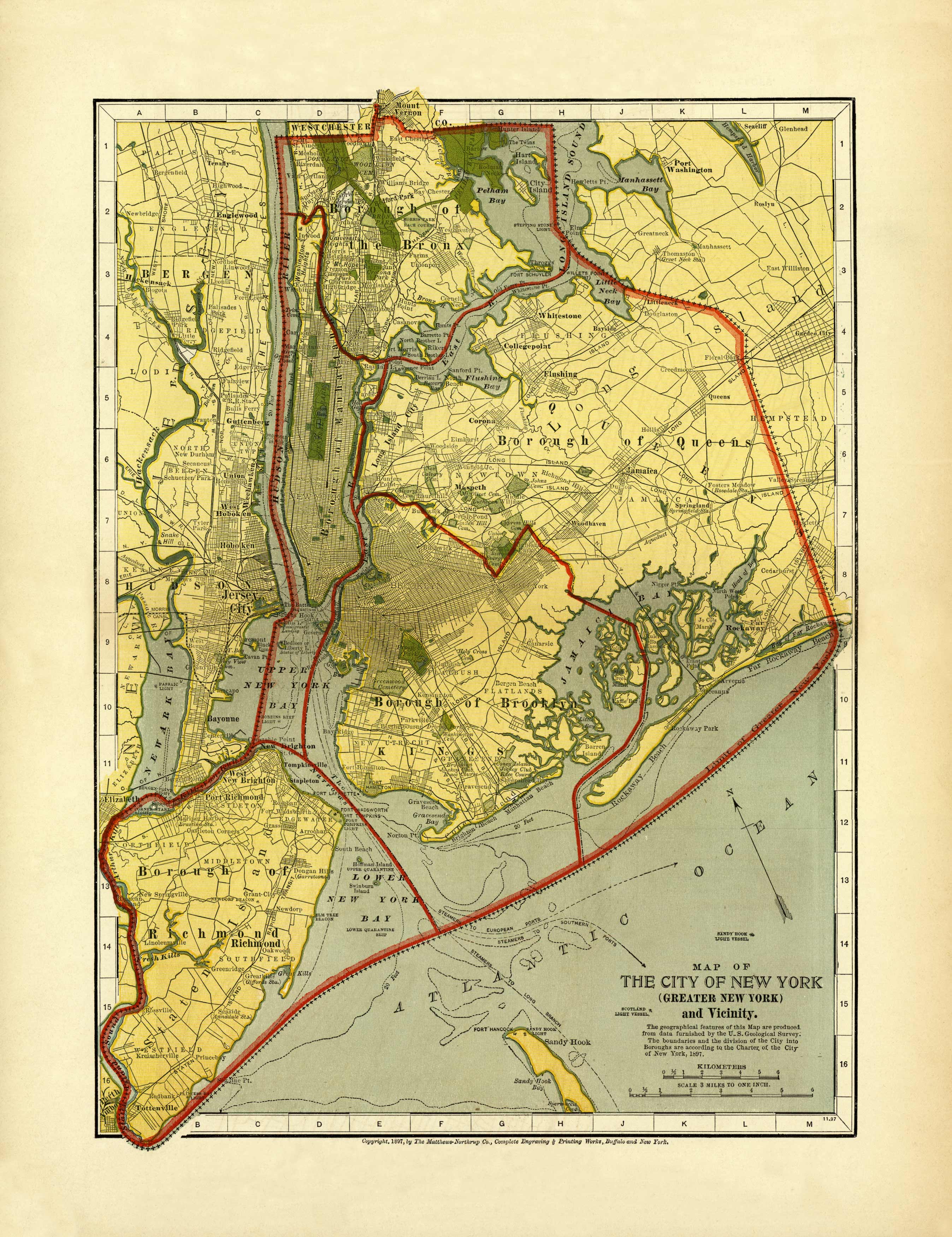 Map of the City of New York (Greater New York) and Vicinity