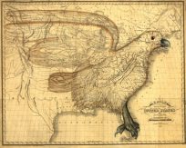 The Eagle Map of the United States - Engraved for Rudiments of National Knowledge - 1833