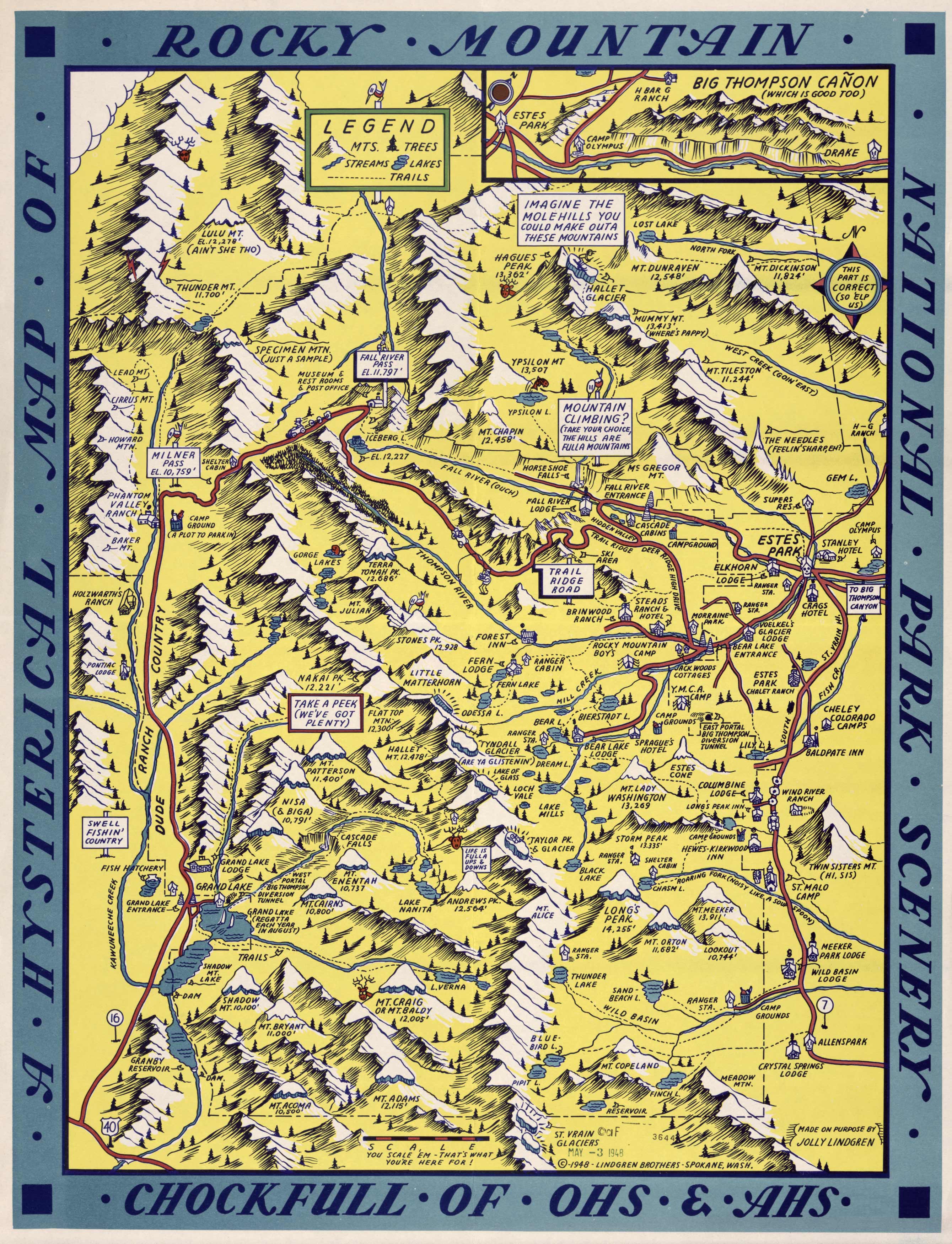 A Hysterical Map of Rocky Mountain National Park A Hysterical Map of Rocky Mountain National Park