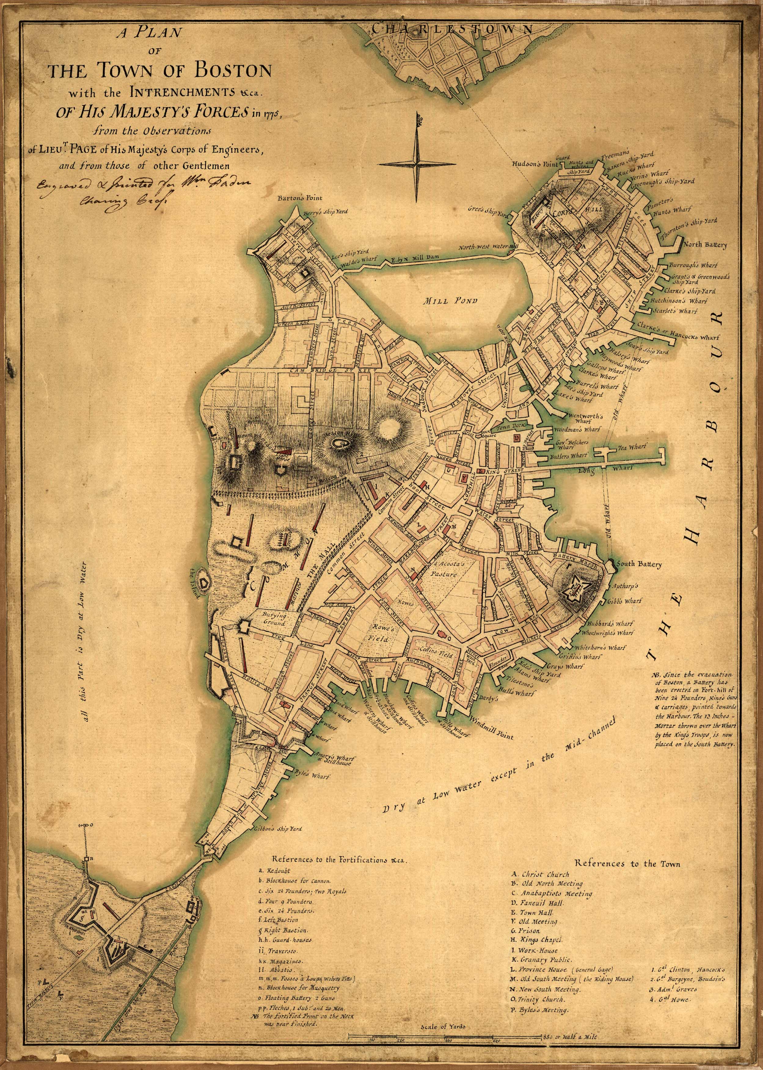 A plan of the town of Boston with the intrenchments of His Majesty's Forces A plan of the town of Boston with the intrenchments of His Majesty's Forces