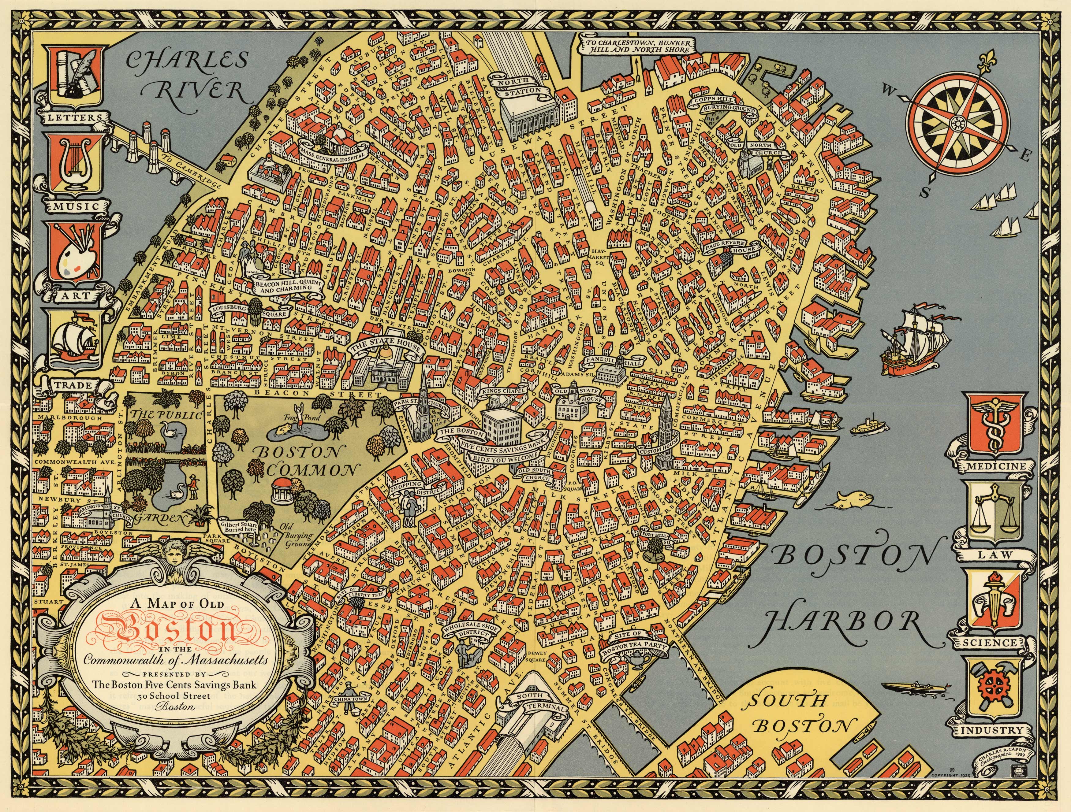 A Map of Old Boston in the Commonwealth of Massachusetts A Map of Old Boston in the Commonwealth of Massachusetts