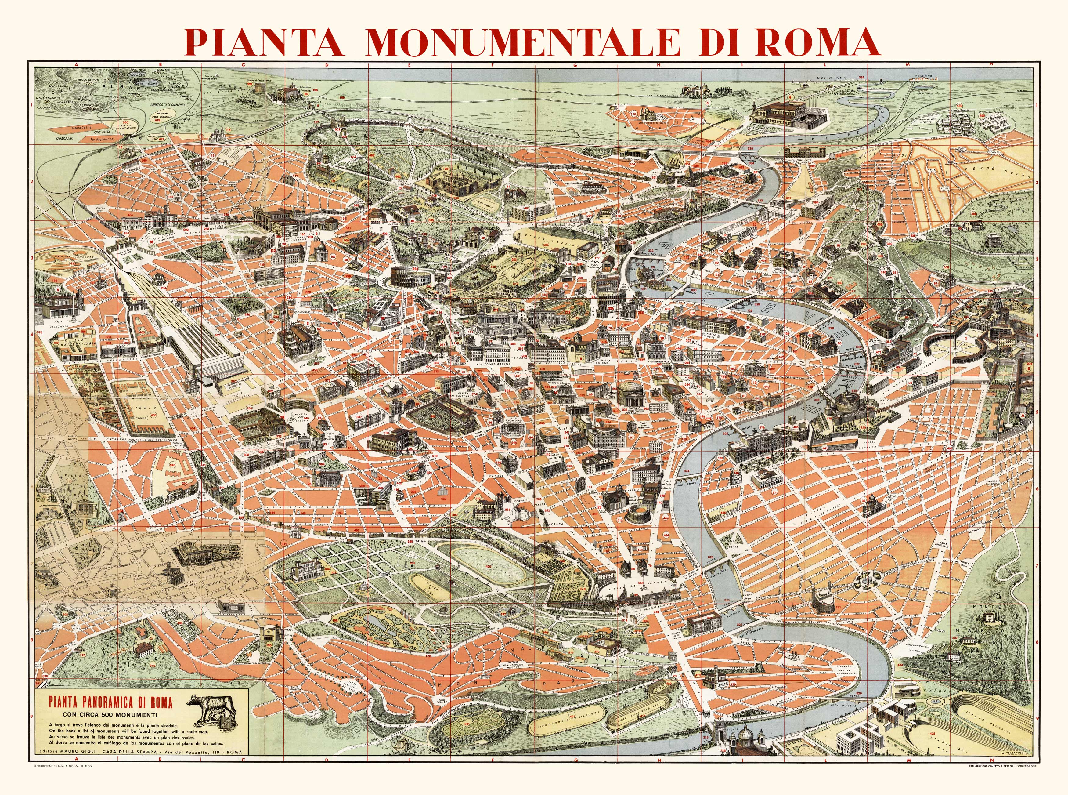 Pianta Monumentale di Roma (Map of Monuments of Rome)