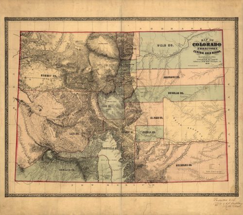 Map of Colorado Territory Embracing the Central Gold Region