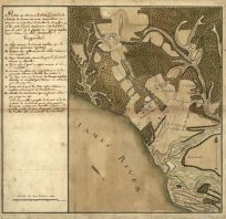 Plan du terrein ï¿½ la rive gauche de la riviï¿½re de James vis-ï¿½-vis Jamestown en Virginie ou s'est livrï¿½ le combat du 6 juillet 1781 [Plan of the ground to the left bank of the James River vis-ï¿½-vis Jamestown in Virginia and has fought the battle of July 6]