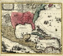 Mappa Geographica Regionem Mexicanam et Floridam... [Gulf of Mexico