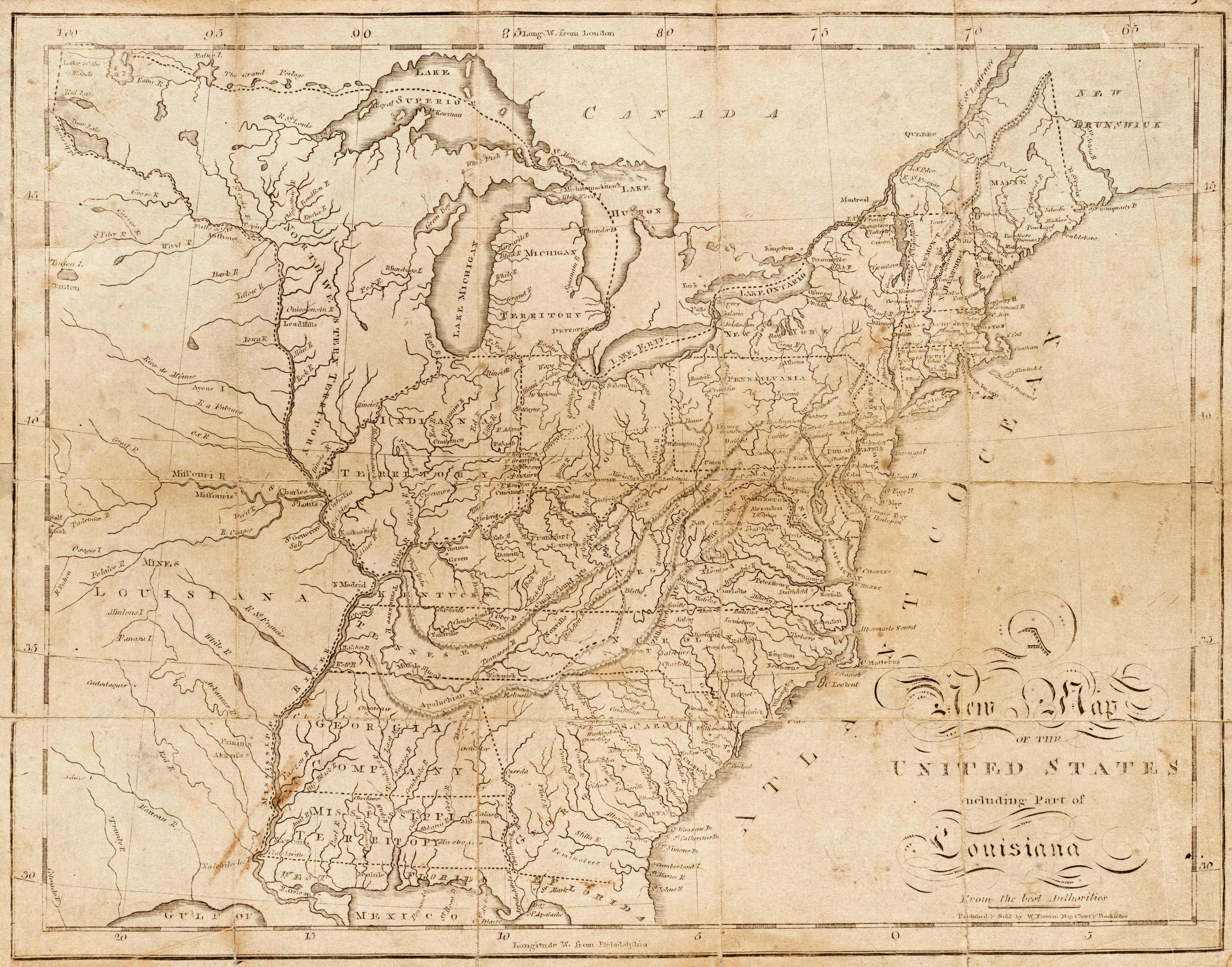 A New Map of the United States Including Part of Louisiana