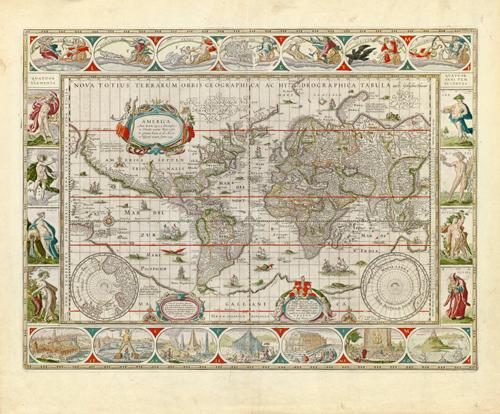 Nova Totius Terrarum Orbis Geographica ac Hydrographica Tabula (The Entire World and a New Geographical Hydrographica Board)