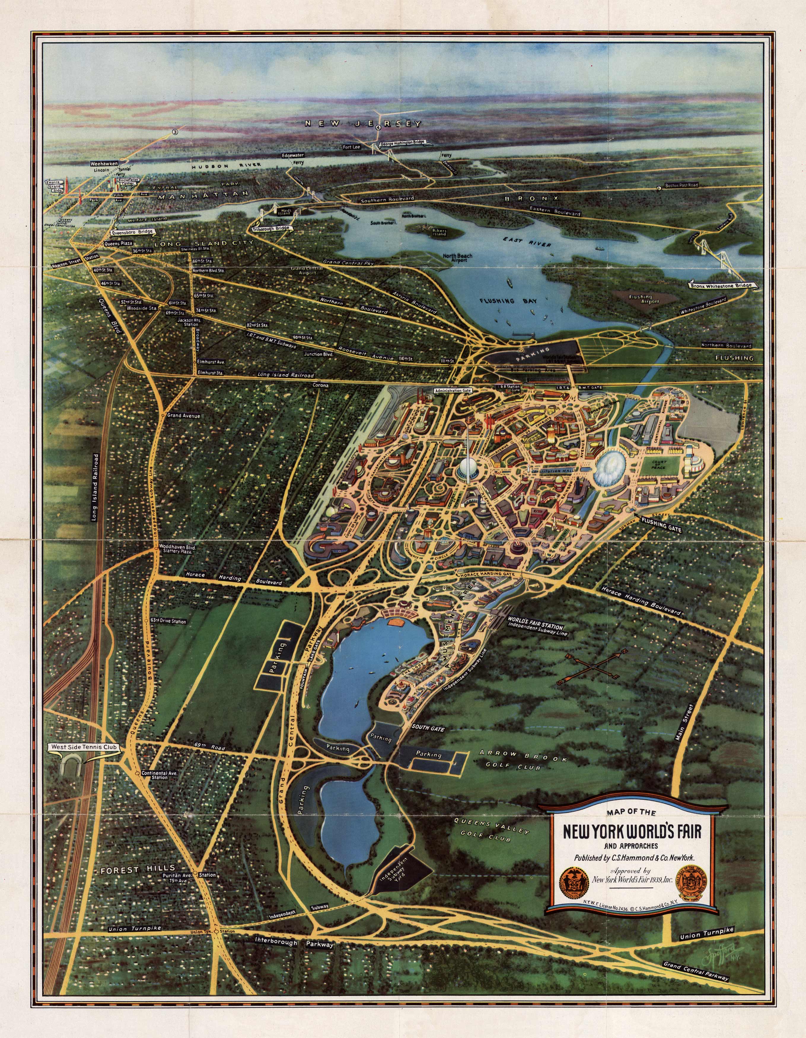 Map of the New York World's Fair and Approaches Map of the New York World's Fair and Approaches