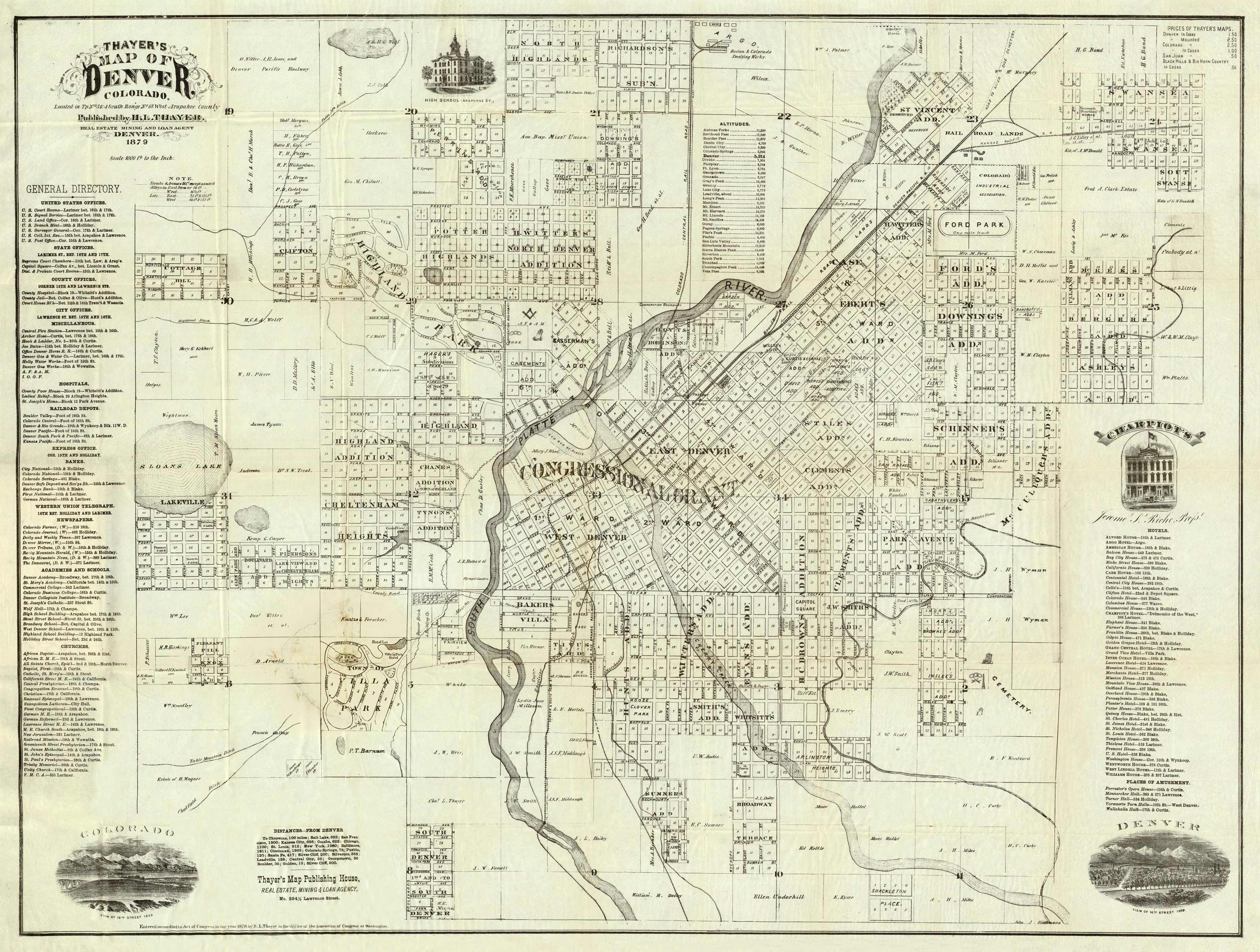 Thayer's Map of Denver