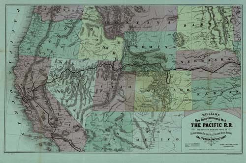 Williams' New Trans-Continental Map of the Pacific R.R.