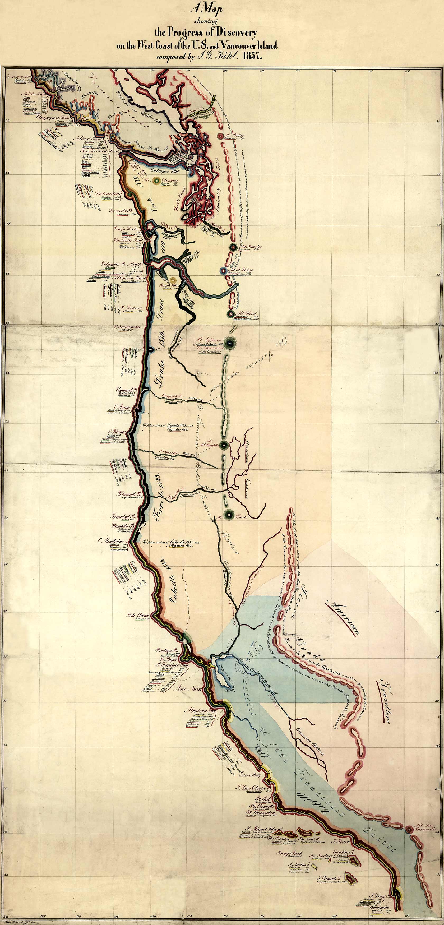 A Map showing the Progress of Discovery on the West Coast of the U.S. and Vancouver Island A Map showing the Progress of Discovery on the West Coast of the U.S. and Vancouver Island