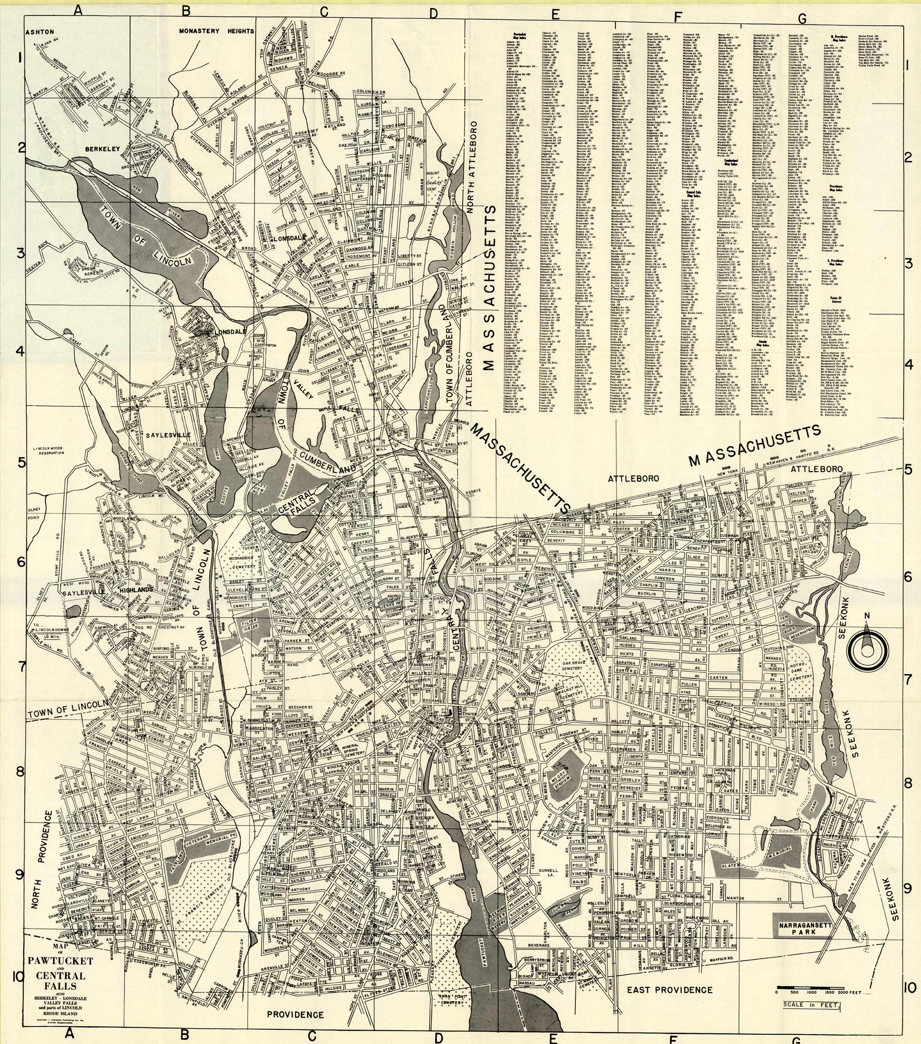 Map of Pawtucket and Central Falls