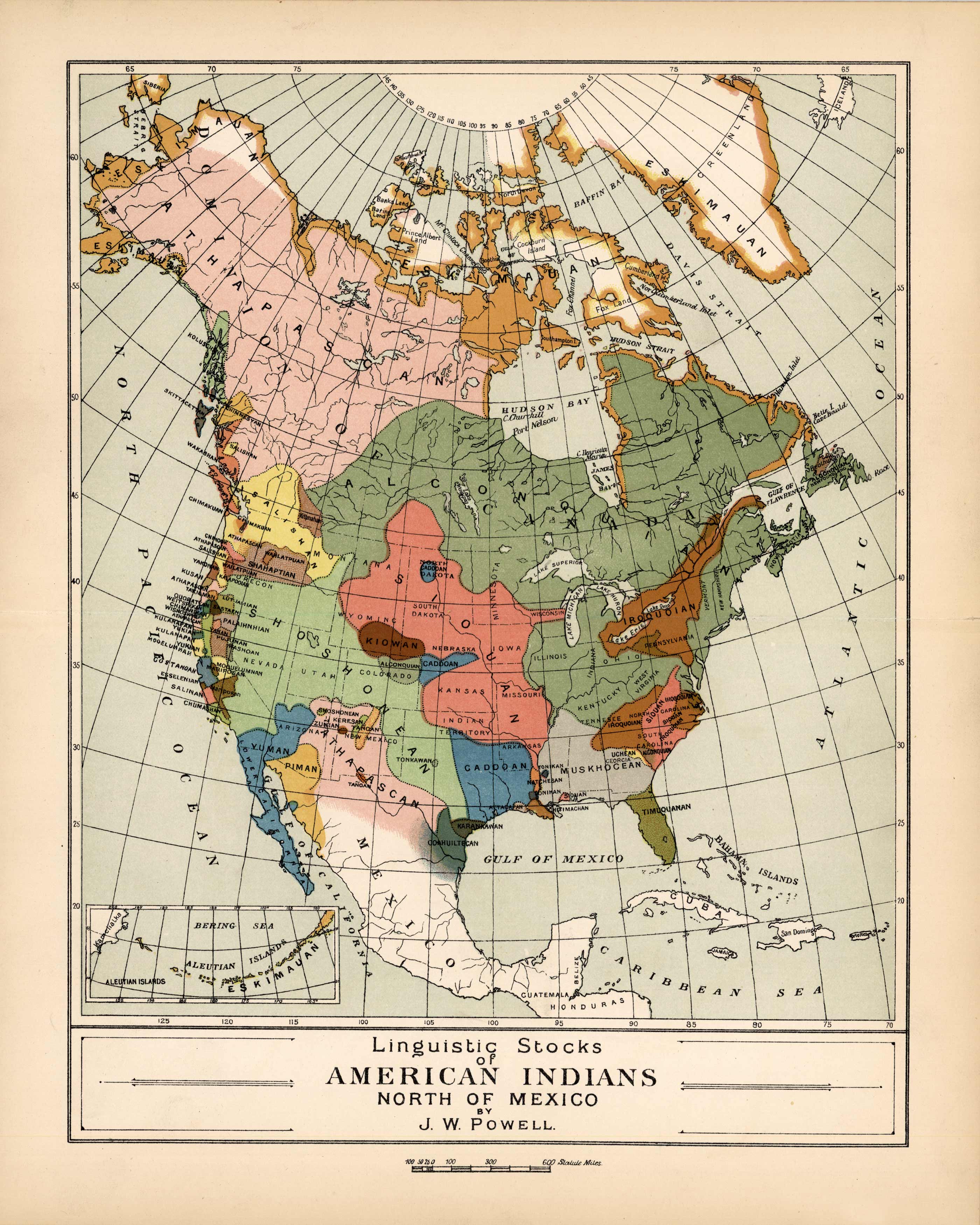 Linguistic Stocks of American Indians North of Mexico By J.W Powell
