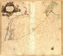 Paskaerte van de Zuï¿½dt en Noordt Revier in Nieu Nederlant