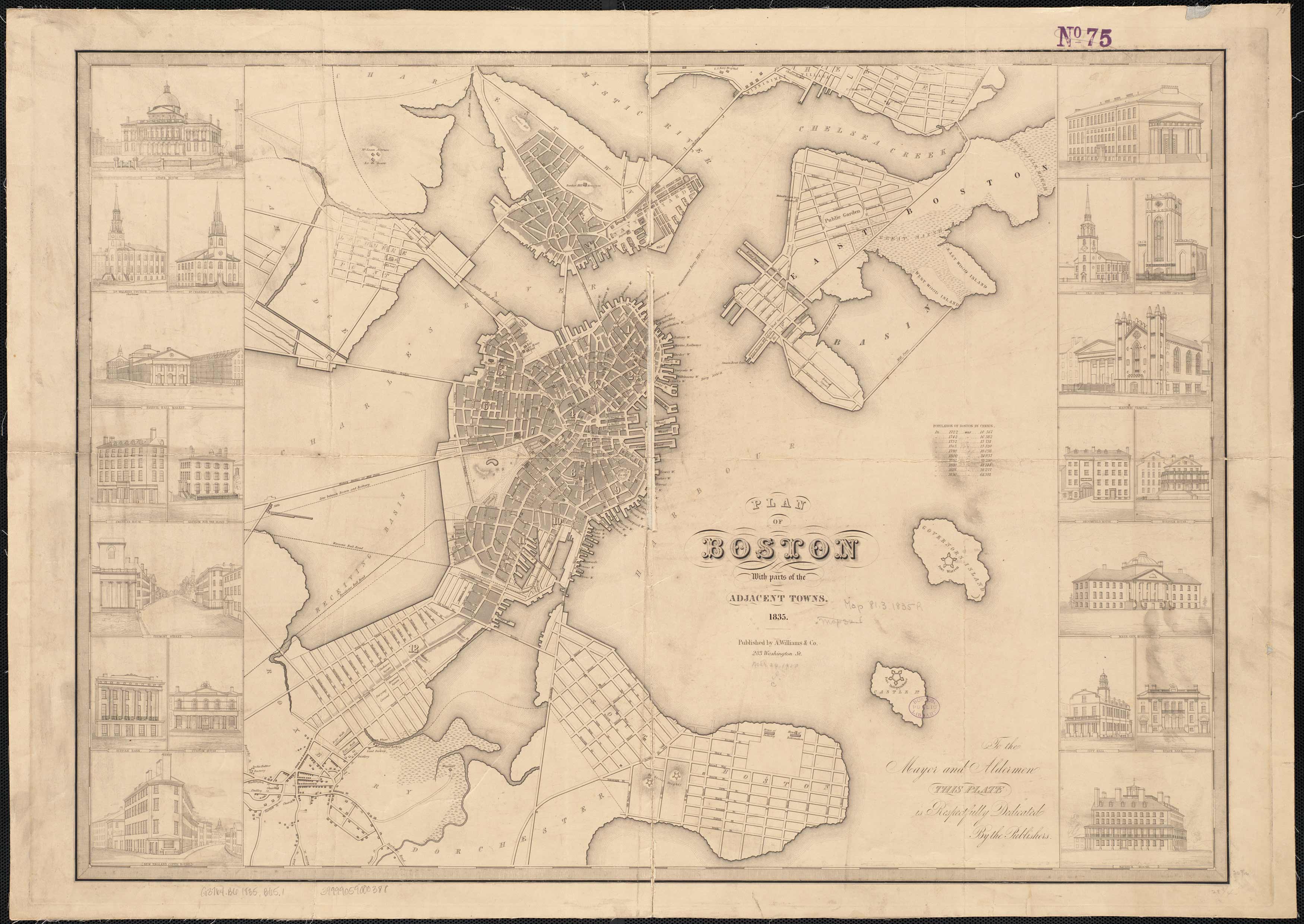 Plan of Boston with parts of the adjacent towns