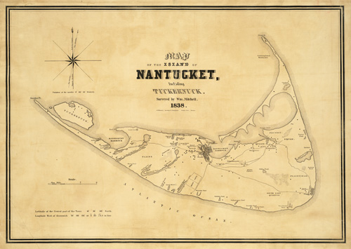 Map of the island of Nantucket Map of the island of Nantucket