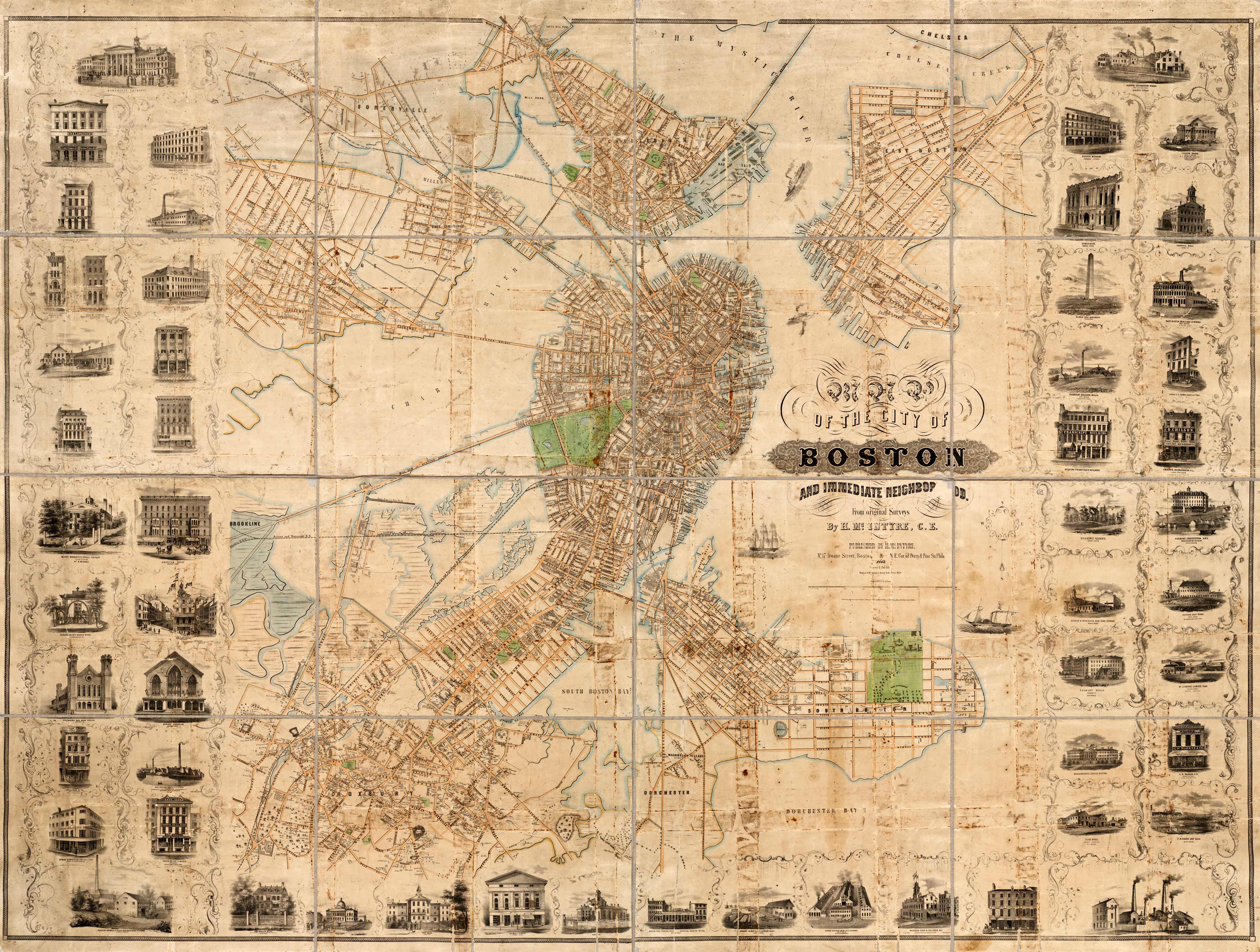 Map of the City of Boston and immediate neighborhood
