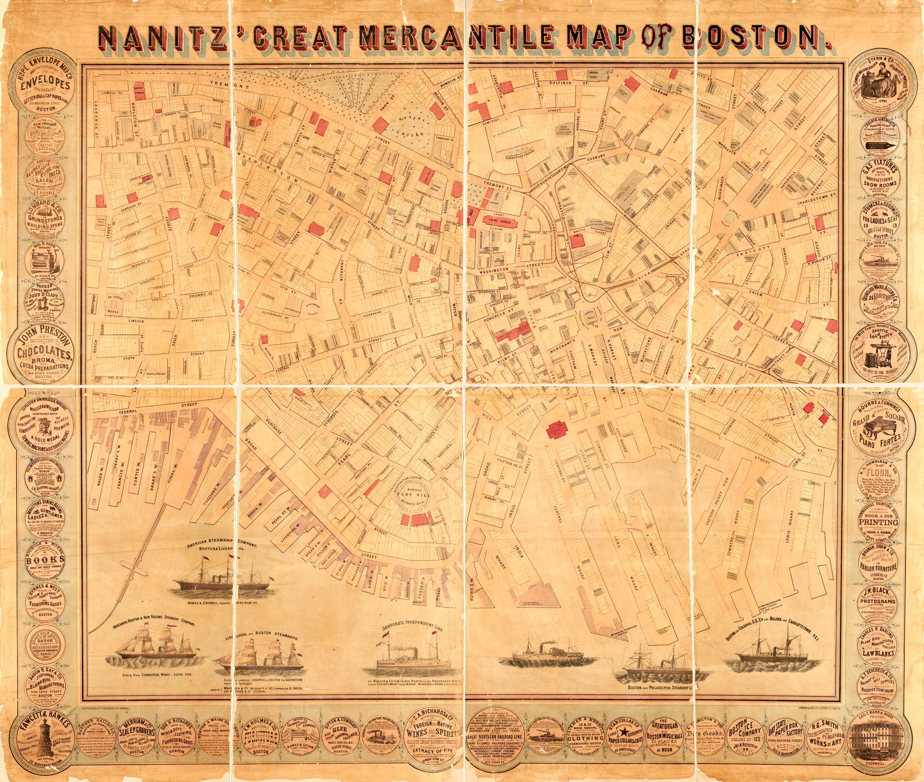 Nanitz' great mercantile map of Boston