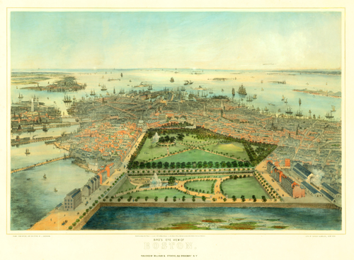 Bird's eye view of Boston Bird's eye view of Boston