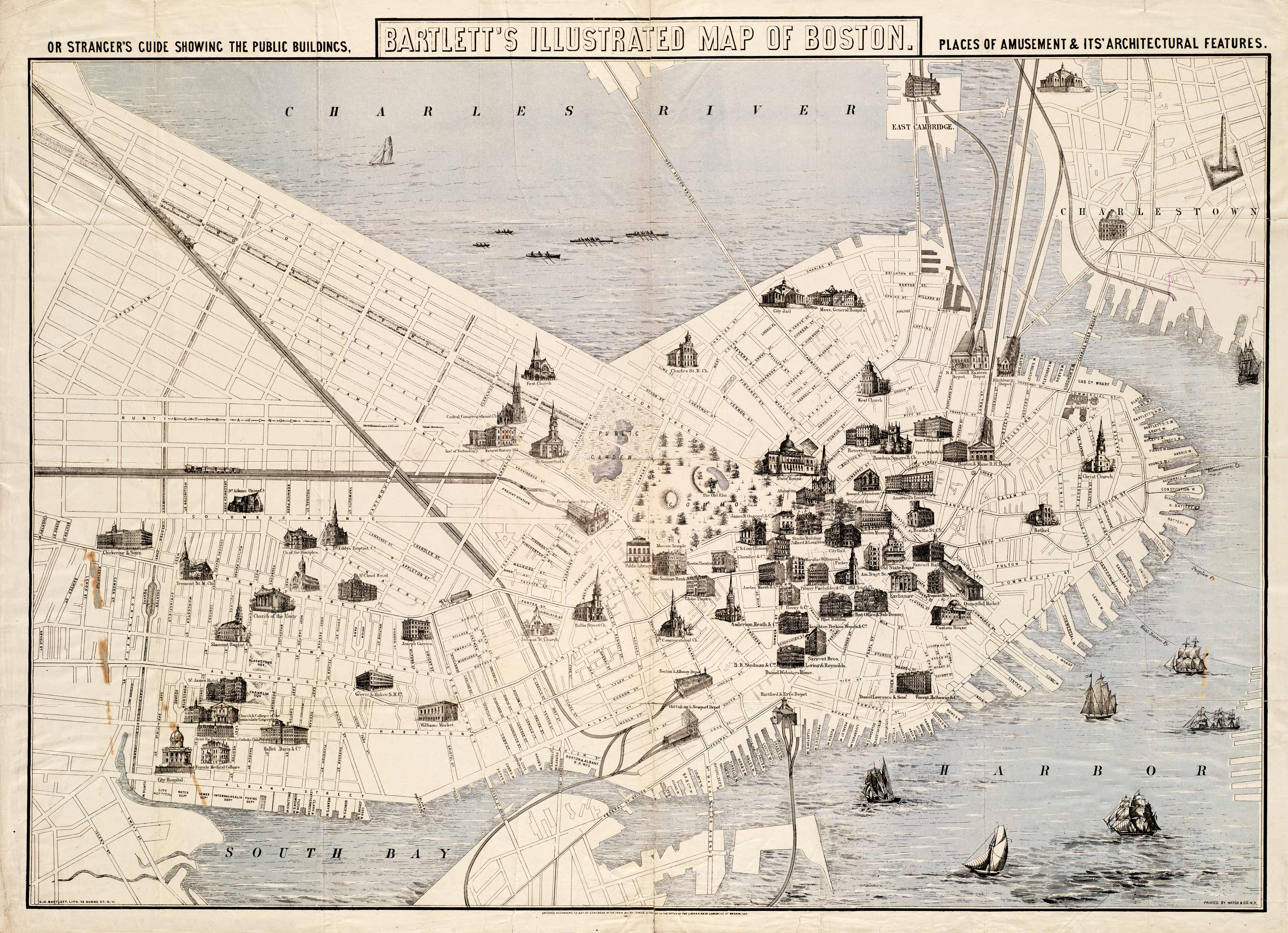Bartlett's illustrated map of Boston Bartlett's illustrated map of Boston